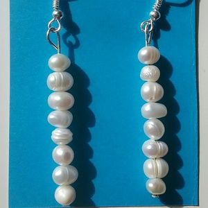 Elegant freshwater pearl dangle earrings